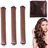 EnixwH 3 Pezzi Bigodino Lungo per Boccoli, Bigodini per Boccoli | Fascia Bigodino Capelli, Morbido Diy Fascia Capelli, Duraturo Bigodini Morbidi per Dormire, per Corti Lisci Ricci (Marrone)