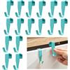 Ruikdly 16 ganci per porta da appendere, colore blu, per finestre, ganci appendiabiti in acciaio inox, per vestiti, bagno, porta dell'armadio e porta della stanza