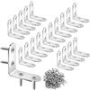 Brelet Staffe Angolari 90° in Metallo, 24 Pezzi Squadretta Angolare per Legno, Staffe a L con 96 Viti, Staffe Angolari per Fissare Mensole, Mobili e Scaffali, Supporti Angolari per Tavoli e Sedie, 40x40mm
