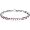 Swarovski Braccialetto Matrix Tennis, Taglio Round, Rosa, Placcato rodio