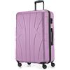 Suitline - Valigia Trolley espandible rigido grande ABS TSA 4 ruote, 76 cm, 110 litres, Lilla