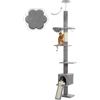 PAWZ Road Albero per gatti dal pavimento al soffitto con altezza regolabile da 216 cm a 273 cm, torre per gatti con condominio per gatti, amaca, tiragraffi e scala, cintura anti-caduta, albero