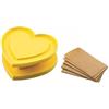 Silikomart | Kit For You, Tagliapasta a Forma di Cuore + 80 Foglietti di Carta, Colore Giallo, Misure 76 x 72 mm, Made in Italy
