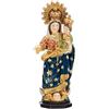 DRW Figura Madonna del Rosario patrono dell'Ordine dei Predicatori, della Colombia e dell'UME in Resina Dipinta a Mano 3x3x11 cm