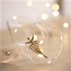Lights4fun Catena Luminosa di Foglie Autunnali 20 Micro LED Bianchi Caldi a Pile con Timer Decorazione Autunnale per Interni