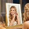 MantoLite Specchio da Trucco Illuminato Touch 360° Girevole, 52 cm, Oro | Stile Hollywood, Luce LED 3 temperature, Touch dimmerabile, specchio da scrivania per toeletta