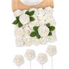 N&T NIETING Rose artificiali glitter, 25 pezzi, fiori finti con steli, rose artificiali in schiuma touch reale per matrimoni, mazzi, feste, ufficio, baby shower, decorazioni per la casa, Natale