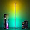 MIWATT Lampada LED ad angolo con controllo APP, moderna lampada a stelo con sincronizzazione musicale e 16 milioni di colori fai-da-te per la camera da letto, il soggiorno e la sala giochi