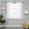 GIRASOLE HOME Coppia Tende Filtranti in Tessuto Simil Seta Tinta Unita Tenda Faux Silk per Soggiorno Camera e Interni 2 Pannelli con Tasca (70x145cm, Bianco)