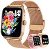 Motsfit Orologio Smartwatch Donna Fitness: 1.83 Smart Watch con Effettua Risposta Chiamate 100+ Sportive Cardiofrequenzimetro SpO2 Sonno Contapassi Impermeabile IP67 Orologi Tracker per iOS e Android Oro