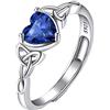 Suplight Anello Celtico Argento Regolabili Donna Pietra Cuore Anello Argento 925 Regolabile Zaffiro Anello Regolabile con Pietra Settembre con Confezione Regalo