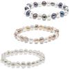 Secret & You Bracciale perle coltivate d'acqua dolce barocche bianche o colorate - Le perle sono 8-9 mm - 18cm di fascia elastica - Disponibile in diversi colori