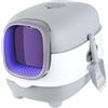 WODFARR Cassettiera per lettiera per gatti autopulente,Casa per gatti,Contenitore per lettiera autopulente,Nuova edizione 2024 (b,Grigio)