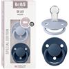 BIBS De Lux Ciuccio, 0+ mesi, confezione da 2, Dusty Blue/Steel Blue