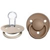BIBS De Lux Ciuccio confezione da 2 pezzi. Privo di BPA, Tettarella tonda. Silicone, Misura unica, Vanilla/Dark Oak