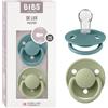 BIBS De Lux Ciuccio, 0+ mesi, confezione da 2, Island Sea/Sage