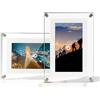 NQYZZFD Cornice Per Foto Digitale in Acrilico, Schermo LCD Trasparente NFT Da 5/7/10 Pollici Con Memoria Da 1 GB E Batteria Ricaricabile, Supporta La Commutazione Orizzontale E Verticale,7 INCH