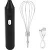 TOPINCN Sbattitore Manuale Elettrico Sbattitore Portatile Ricaricabile Set Frullino per Le Uova Robot da Cucina Portatile Senza Fili Frusta Elettrica Ricaricabile USB per Cottura al Forno (Nero)