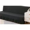RTSFKFS Fodera per Divano Letto Senza Braccioli con Gonna, Nero/Rosso/Grigio 2 Posti Elasticizzato Copridivano Clic Clac Letto Senza Braccioli Sofa Cover Divano Protector Slipcovers con Orlo Elagante