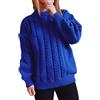 Generico Maglioncino Donna Primaverile Maglione Donna Rosa Maglione pullover in maglia tinta unita a maniche lunghe girocollo ampio autunno e inverno da donna Maglioncini Donna Autunnali (Blue, XL)