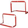 HOMCOM Set 2 Porte da Calcio Pieghevoli da Esterno con 4 Picchetti, in Acciaio e Tetrolon, 90x36x60 cm, Rosso