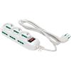 FANTON 474164 Multipresa TRIAX 3 prese bipasso-schuko, 6 prese bipasso, cavo 1,5m, spina a squadra 10A + interruttore di sicurezza, colore bianco