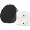 AMAZON ASSISTENTE VOCALEAMAZON Echo Pop + Smart Plug, Bluetooth, Black