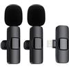 Ryzwoc K1 Microfono Wireless per iPhone, 2,4 GHz Microphone per iPhones, iPad per YouTube, Live Stream, Vlogging, Intervista, Microfono Lavalier Wireless (2 trasmettitore)