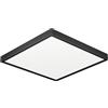 Eglo Fueva 6 Plafoniera a LED, quadrata, per bagno, lampada da soffitto in plastica di colore bianco e nero, luce bianca calda e fredda, IP44, 22 x 22 cm
