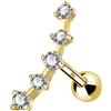 OUFER 16G 9ct Oro Orecchino Cartilagine Helix Piercings Studs Real Gold CZ Conch Jewelry Elica Cartilage Earring Tragus Trago Ear Upper Lobe Donne Gioielli