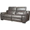 BellaHome Divano 3 posti bellahome giulia con sistema relax, in ecopelle effetto invecchiato grigio 210x106x85 cm