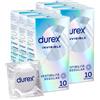 Durex Invisible Preservativi Extra Sottili (54 mm) - 60 Profilattici (2 confezioni da 30pz), Vestibilità Regular