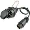 as - Schwabe 60468 - Cavo di prolunga per rimorchio Auto, 60468 per Presa a 13 Poli su Spina a 7 Poli, Colore: Nero