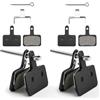 GlasFlength Pastiglie Freno Bicicletta 4 Paio, Silenziatori Pastiglie Freno per B01S B05S Semi-Metalliche Ad Alta Prestazioni Pattini Freno MTB con Molla Forte per Shimano M315 M355 M446 M575