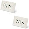 FANTON 42100-B2 set di 2 pz Multipresa universale da incasso OPERA/PLA doppia presa bipasso schuko 2P+T 16A precablata per scatola a 3 moduli