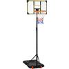 SPORTNOW Canestro Basket per Bambini 6-14 Anni, Altezza Regolabile 2.1-2.4 m, Ruote e Base Riempibile, Giallo
