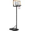 SPORTNOW Canestro Basket a 6 Altezze Regolabili con Base Riempibile e Rotelle, in PE, Acciaio e Poliestere, Nero