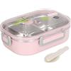 TOPINCN 304 In Acciaio Inox Lunch Box Scomparto Fodera Isolamento Termico Lunch Box Illustrazione Stile Contenitore A Prova di Perdite per Studenti Bambini Uccello rosa