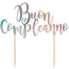 PARTYLANDIA Cake Topper, Decorazione Torta, Picks, Festa di Compleanno, Celebrazione, Festino (Buon Compleanno ROSA BLU)