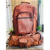 Fatto a mano Zaino in pelle vintage 16" borsa a tracolla vero laptop 20" rotondo senza bor...