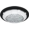 Eglo LED plafoniera da soffitto Acolla 1, cristallo lampada da soggiorno in metallo e vetro, illuminazione da sala in bianco e nero, applique da parete bianco caldo