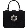 Joe Browns Mini Velvet Diamanté Buckle Bag, Borsa a Tracolla Donna, Nero, Taglia Unica
