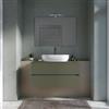 DEGHI Mobile bagno portalavabo sospeso con cassetti 100 cm verde cemento con specchio - Cuki