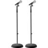 PYLE Asta Microfono Regolabile in Altezza da 2,8 a 152.4 cm, Supporto Microfono, Asta Microfono da Terra A Base Tonda, Asta per Microfono con Adattatore Microfonico Standard da 1,58 cm, 2 Pezzi