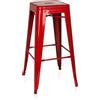 HJH Office 645011 Sgabello Bar in Metallo VANTAGGIO HIGH Sgabello Bancone Design Industriale e Scandinavian, Impilabile, Rosso