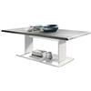 Vladon Tavolino Tavolino Mono in bianco con compensazioni in grigio ossidato.