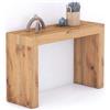 Mobili Fiver, Consolle Ingresso Evolution 120x40, Rovere Rustico, Nobilitato, Consolle moderna corridoio, Made in Italy