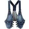 Generic Coreano Autunno Sling Denim Gilet Donne Vintage Gilet Senza Maniche Giacca Cappotto Moto Biker Slim Breve Jeans Gilet, Blu scuro, S