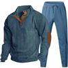 Generico Completo Invernale Sportiva 2 Pezzi Leggera Completi Palestra Calcio Tuta in Felpa a Maniche Lunghe e Pantalone Cotone Tute Uomo Ginnastica Elegante Abbigliamento Sportive Casual Leggero
