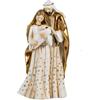 DRW Mistero Classico di 1 Piede Maria, il bambino in Grembo e San Jose e il bambino in Tonalità Crema e Oro 10x6x18 cm